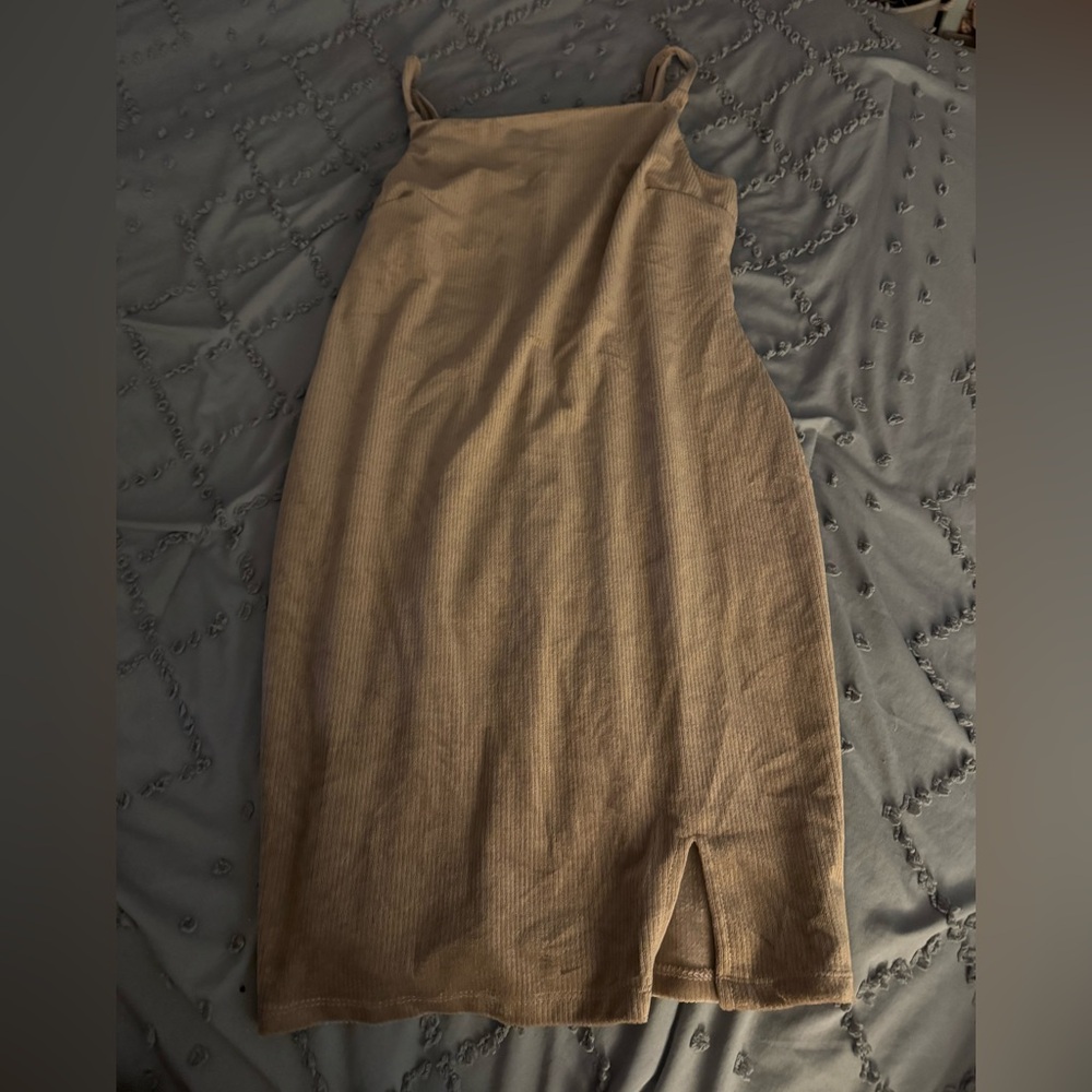 Almost Famous Tan Sleeveless Dress